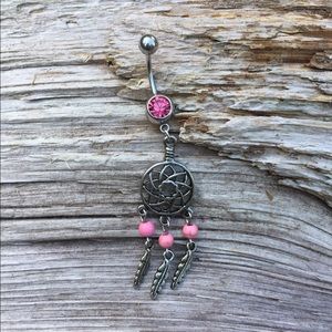Pink Dream Catcher Belly Button‎ Navel Ring